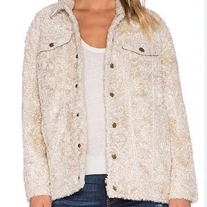 Current/Elliott The Teddy Trucker Jacket In Sherpa- NWT-